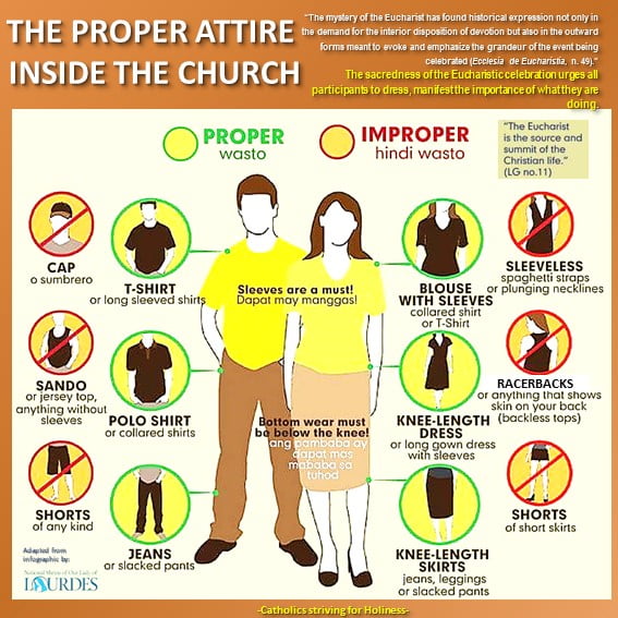 JUST A FRIENDLY REMINDER :) THE PROPER ATTIRE INSIDE THE CHURCH. 2