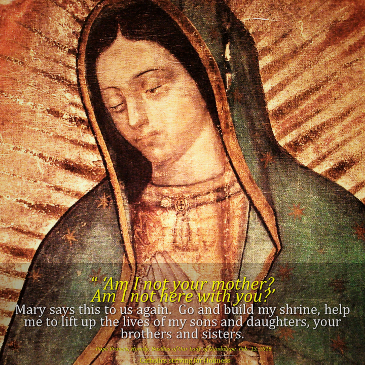 DEC. 12 OUR LADY OF GUADALUPE GOSPEL, REFLECTION AND COMMENTARY. AM I NOT YOUR MOTHER? (Lk 1:39-47). 2