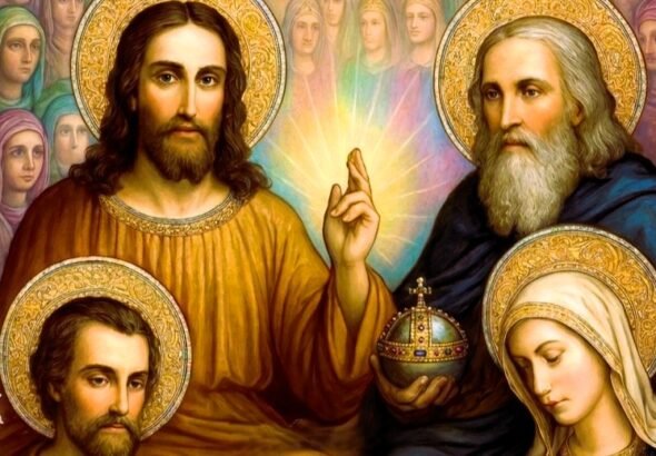 all saints november 1 a picture of 4 persons surrounded by a multitude