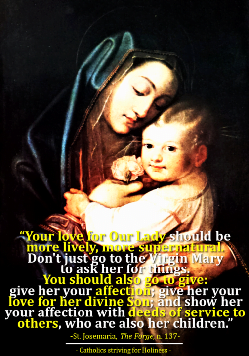 DON'T JUST ASK OUR LADY AND OUR LORD FOR YOUR NEEDS. GIVE THEM YOUR LOVE AS WELL. 6