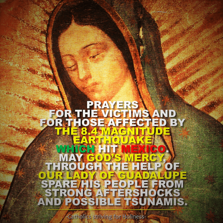 Mexico earthquake. Our Lady of Guadalupe.