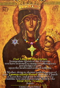 Prayer to Our Lady of the Snows 4