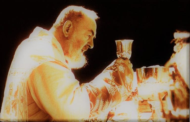 Padre Pio saying Mass