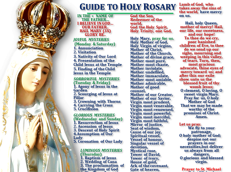 Holy Rosary. Guide. We fly to your patronage. St. Michael prayer