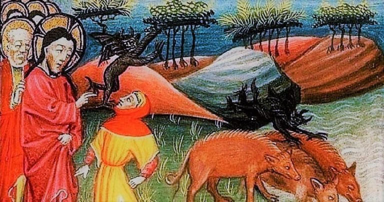 Jesus-gerasene-man-possessed-by-demon-pigs