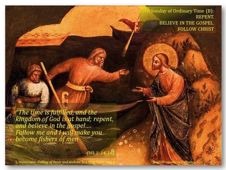 3RD SUNDAY OF ORDINARY TIME YEAR B HOMILY