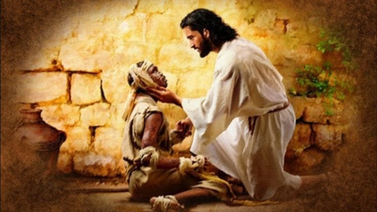 FRIDAY AFTER EPIPHANY READINGS, GOSPEL COMMENTARY AND SERMON (Lk 5:12–16). 2 a man kneeling on the ground holding a woman's head