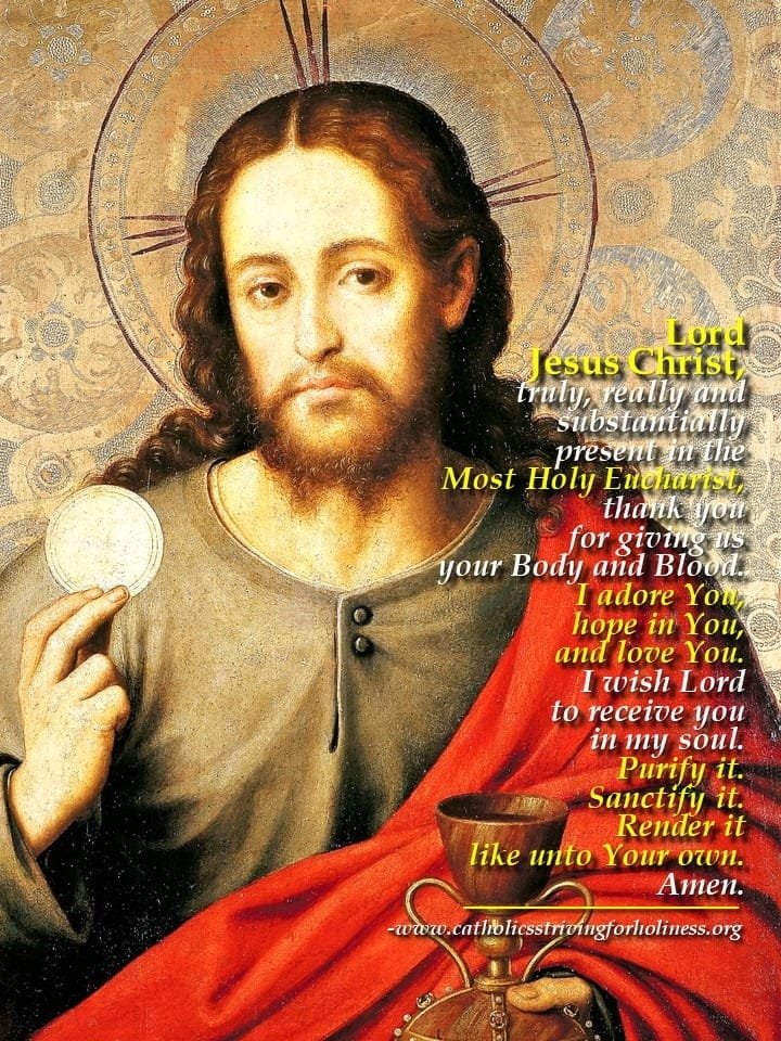 PRAYER TO JESUS IN THE MOST HOLY EUCHARIST